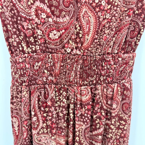 Maurices 24/7 Paisley Jumpsuit XS Sleeveless Smocked Waist Boho Festival Western - Picture 5 of 8